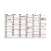 Jahreskalender 2 Seiten pro Jahr aus Karton Piccolo Junior DIN A5 Feiertage